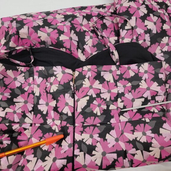 KATE SPADE Womens 14 Wallflower Jacquard Dress Pink Black Metallic A Line Knee - Picture 9 of 16